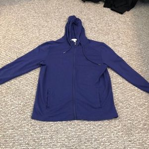 Calvin Klein blue hoodie zip up body fit large